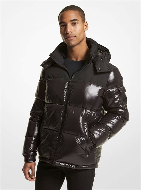 michael kors mens roseville quilted ciré nylon puffer jacket|Men's Michael Kors Puffer Jackets .